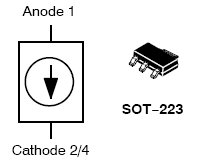 NSI45025Z, Стабилизатор тока и драйвер светодиодов на ток 25мА